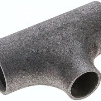 T-Stück 48,3x2,6mm - 33,7x2,6mm, P235GH-TC1 Stahl schwarz, nahtlos