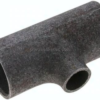 T-Stück 60,3x2,9mm - 33,7x2,6mm, P235GH-TC1 Stahl schwarz, nahtlos