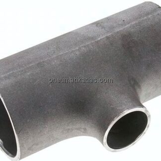T-Stück 76,1x2,9mm - 42,4x2,6mm, P235GH-TC1 Stahl schwarz, nahtlos