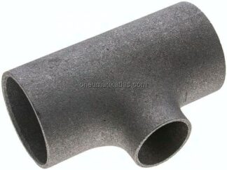 T-Stück 76,1x2,9mm - 48,3x2,6mm, P235GH-TC1 Stahl schwarz, nahtlos