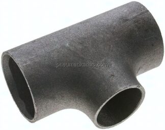 T-Stück 76,1x2,9mm - 60,3x2,9mm, P235GH-TC1 Stahl schwarz, nahtlos