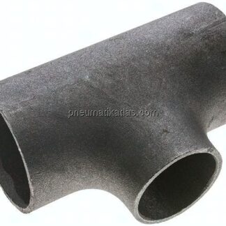 T-Stück 76,1x2,9mm - 60,3x2,9mm, P235GH-TC1 Stahl schwarz, nahtlos