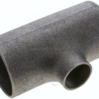 T-Stück 88,9x3,2mm - 48,3x2,6mm, P235GH-TC1 Stahl schwarz, nahtlos
