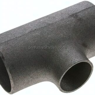 T-Stück 88,9x3,2mm - 60,3x2,9mm, P235GH-TC1 Stahl schwarz, nahtlos