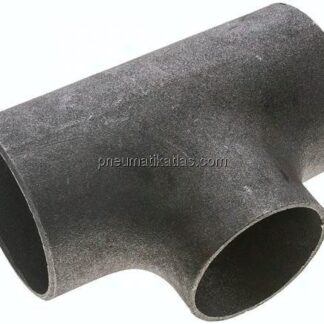 T-Stück 88,9x3,2mm - 76,1x2,9mm, P235GH-TC1 Stahl schwarz, nahtlos