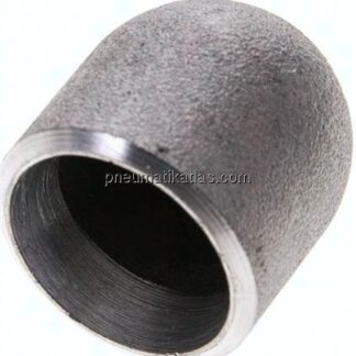 Rohrkappe 33,7x2,6mm, P265GH Stahl schwarz, EN 10253 Typ B (DIN 2617)