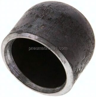 Rohrkappe 42,4x2,6mm, P265GH Stahl schwarz, EN 10253 Typ B (DIN 2617)