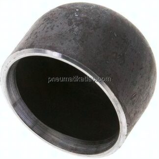 Rohrkappe 48,3x2,6mm, P265GH Stahl schwarz, EN 10253 Typ B (DIN 2617)