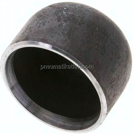 Rohrkappe 48,3x2,6mm, P265GH Stahl schwarz, EN 10253 Typ B (DIN 2617)