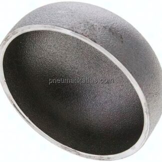 Rohrkappe 76,1x2,9mm, P265GH Stahl schwarz, EN 10253 Typ B (DIN 2617)