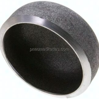 Rohrkappe 76,1x5,0mm, P265GH Stahl schwarz, EN 10253 Typ B (DIN 2617)