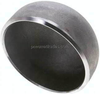 Rohrkappe 88,9x3,2mm, P265GH Stahl schwarz, EN 10253 Typ B (DIN 2617)