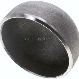 Rohrkappe 88,9x3,2mm, P265GH Stahl schwarz, EN 10253 Typ B (DIN 2617)