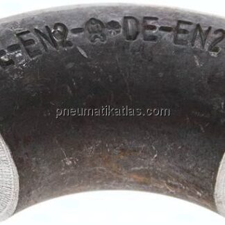 Rohrbogen Typ3, 21,3x3,2mm, P235GH-TC1 Stahl schwarz, nahtlos, EN 10253 Typ A (DIN 2605)