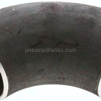 Rohrbogen Typ3, 76,1x3,6mm, P235GH-TC1 Stahl schwarz, nahtlos, EN 10253 Typ A (DIN 2605)