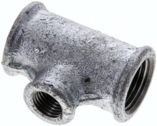 T-Stück Rp 1/2"-Rp 1/4"-Rp 1/2" (IG), Temperguss verzinkt