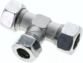 T-Schneidringverschraubung 22 L (M30x2)-18 L (M26x1,5)-22 L (M30x2), Stahl verzinkt