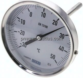 Bimetallthermometer, waagerecht D100/-30 bis +50°C/100mm