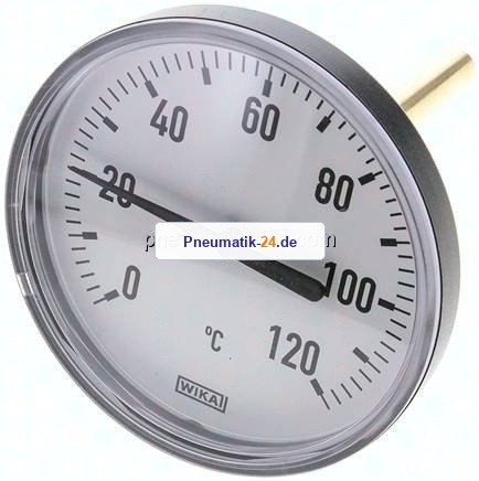 Bimetallthermometer, waagerecht D100/0 bis +120°C/100mm