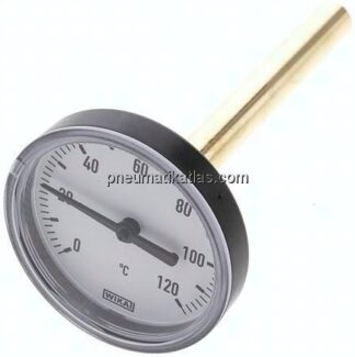 Bimetallthermometer, waagerecht D63/0 bis +120°C/100mm