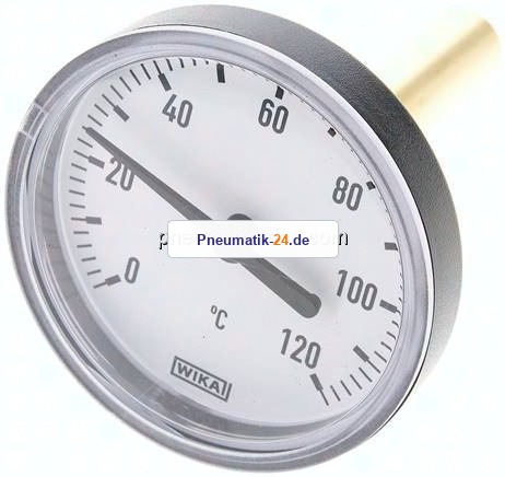 Bimetallthermometer, waagerecht D63/0 bis +120°C/60mm