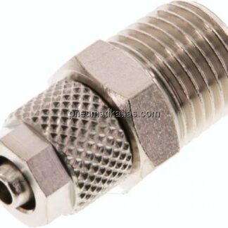 Gerade Verschraubung R 1/4"-6x4mm, Messing vernickelt