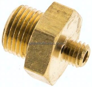 Doppelnippel G 1/8"-M 5, Messing/Rotguss