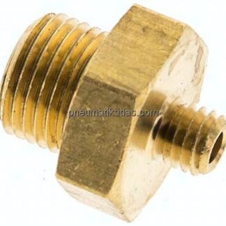 Doppelnippel G 1/8"-M 5, Messing/Rotguss