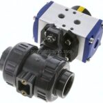 Pneum. PVC-Kugelhahn, 25mm, doppeltwirkend, Klebemuffe, EPDM-Dichtung