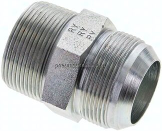 Doppelnippel NPT 1-1/2"-UN 1-7/8"-12(JIC), Stahl verzinkt