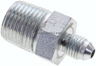 Doppelnippel NPT 1/2"-UNF 7/16"-20(JIC), Stahl verzinkt