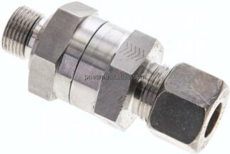 Hydraulik-Rückschlagventil 12 S (M20x1,5)-G 3/8", Klemmring 1.4571 (NC)