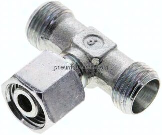 Einstellb. T-Schneidringverschraubung 10 L (M16x1,5), ohne Mutter & Schneidring, Stahl verzinkt