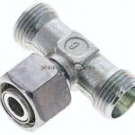 Einstellb. T-Schneidringverschraubung 12 L (M18x1,5), ohne Mutter & Schneidring, Stahl verzinkt