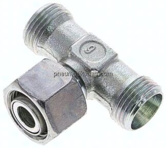Einstellb. T-Schneidringverschraubung 12 L (M18x1,5), ohne Mutter & Schneidring, Stahl verzinkt