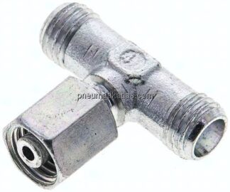 Einstellb. T-Schneidringverschraubung 6 L (M12x1,5), ohne Mutter & Schneidring, Stahl verzinkt
