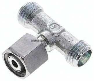 Einstellb. T-Schneidringverschraubung 8 L (M14x1,5), ohne Mutter & Schneidring, Stahl verzinkt