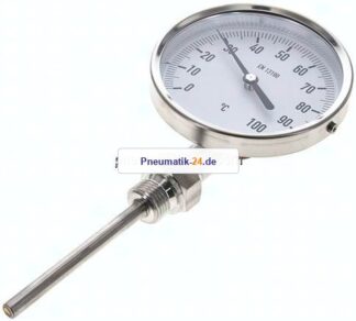 Bimetallthermometer, senkrecht D100/0 bis +100°C/100mm