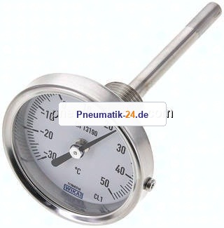 Bimetallthermometer, waagerecht D63/-30 bis +50°C/100mm
