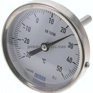 Bimetallthermometer, waagerecht D80/-30 bis +50°C/63mm