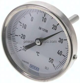 Bimetallthermometer, waagerecht D80/-30 bis +50°C/63mm
