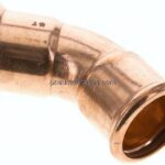 Pressfitting, 45° Bogen, 42mm innen, Kupfer / Kupferlegierung