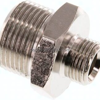 Doppelnippel G 3/4"-G 3/8", Messing vernickelt