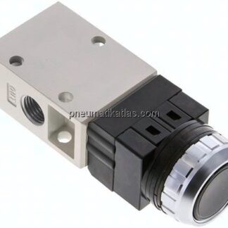 3/2-Wege Ventil G 1/4", Drucktaster schwarz
