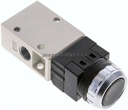 3/2-Wege Ventil G 1/4", Drucktaster schwarz