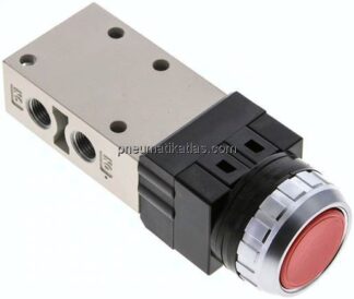 3/2-Wege Ventil G 1/8", Drucktaster rot