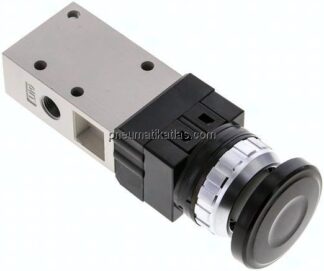 3/2-Wege Ventil G 1/8", Pilztaster schwarz