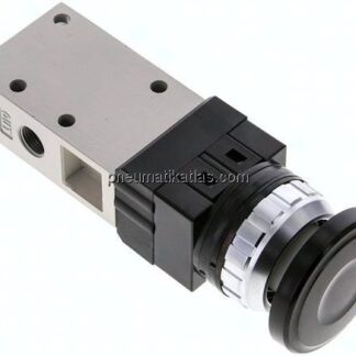 3/2-Wege Ventil G 1/8", Pilztaster schwarz