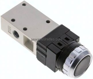 3/2-Wege Ventil G 1/8", Drucktaster schwarz