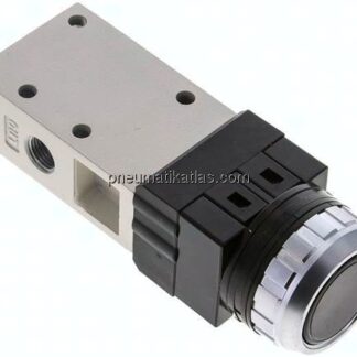 3/2-Wege Ventil G 1/8", Drucktaster schwarz